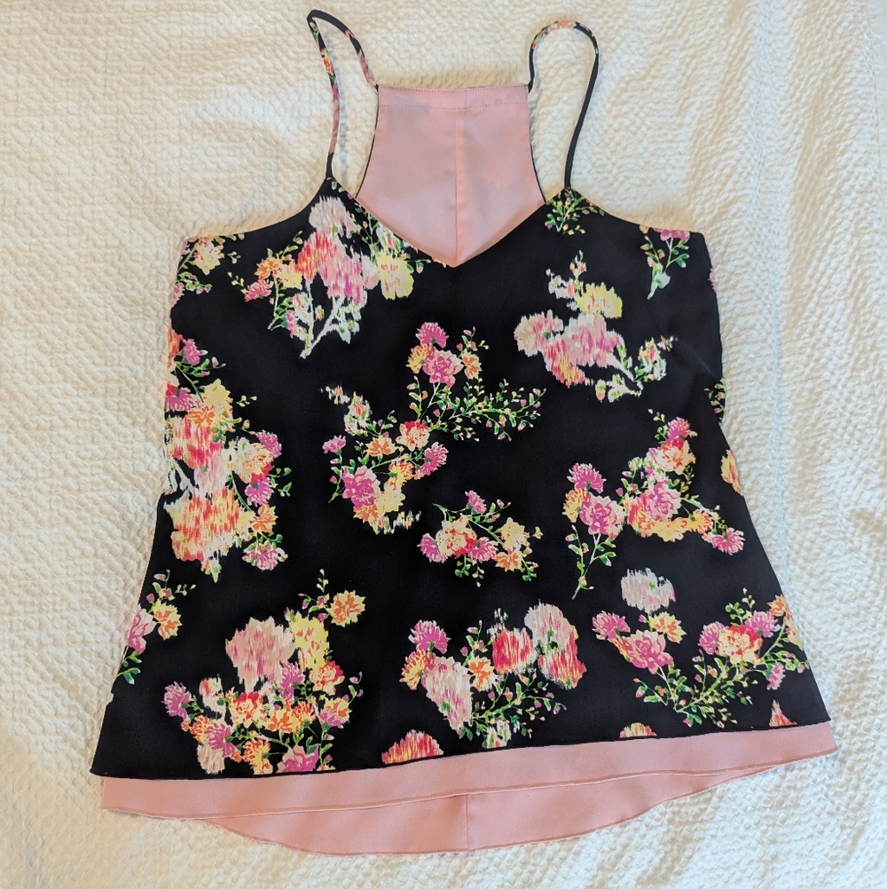 Reversible Pink Floral Satin Cami